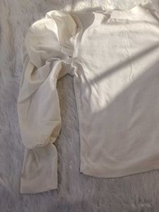 Elegant White Puff Sleeve Top