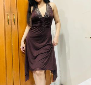 Brown Halter Dress