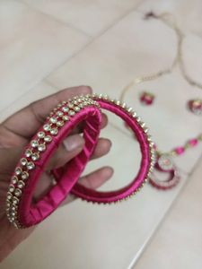 Pink Thread Jewellery Set 💓
