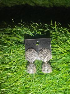 Combo Of 3 Silver Jhumka Earrings