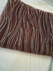 brown net dress material without duppta