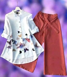 Butterfly Print Kurta Set