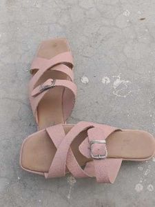 Pink Cross Strap Sandals