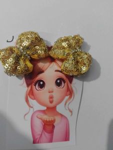 Sparkly Gold Bow
