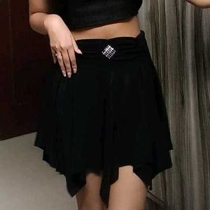 Black Partywear Mini Skirt Women