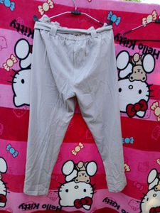 Korean Belted Beige Pants