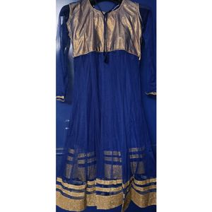 Beautiful Navy Blue Party Wear Dress With Gown With Skirt And Dupatta Set