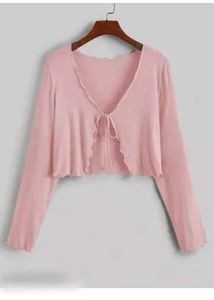 Pink Tie-Front Cardigan