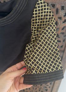 Brand New Without Tag India Black Sequin Blouse