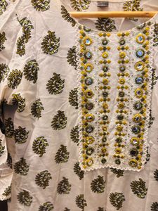 Patterned Drawstring Pants And Kurta With Dupatta