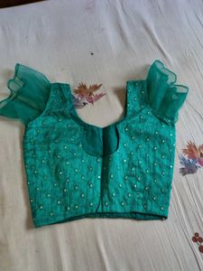 Green Embellished Blouse