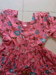 Pink Floral Kurta Set