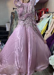 Elegant Grey Embellished Gown