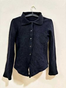 Black Knit Button-Down sweater coat style cardigan