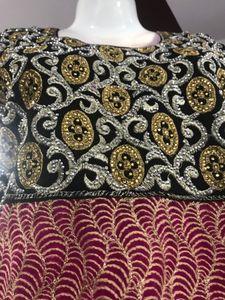 net embroidered straight suit