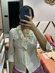 Nude Top With Ruffle