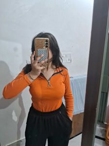 Orange Long Sleeve Top