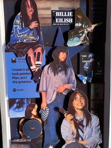 Billie Eilish collage paper shadow box