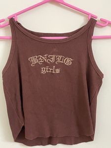 Brown Ribbed Tank