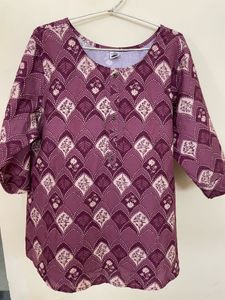 Patterned Long Sleeve Blouse