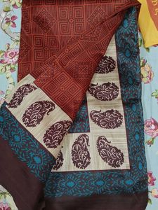 Elegant Printed Silk  Saree