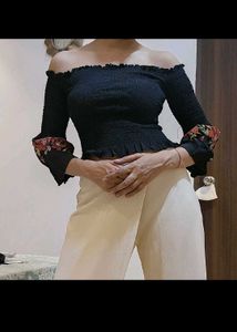 Forever 21 Off Shoulders Black Top