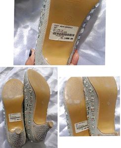 Sparkly Silver rhinestone Ballerinas