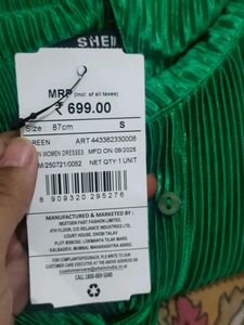 Emerald Green Pleated Dress