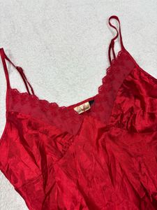 Red Satin Slip Dress