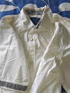 Half Sleeves White Colour Shirt
