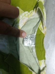 Green Floral Print Top