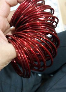 Glass Bangles Maroon Green Golden