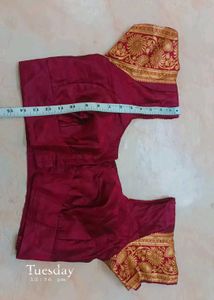Maroon &amp; Gold Sari Blouse