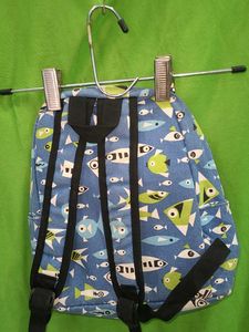 Blue Fish Print Backpack