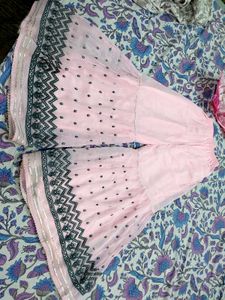 Pink Embroidered Sharara Kameez