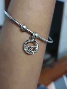 Silver Tone Charm Bangle