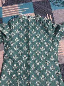 Green Printed Kurta Set