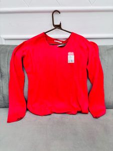 Red V-Neck Sweater