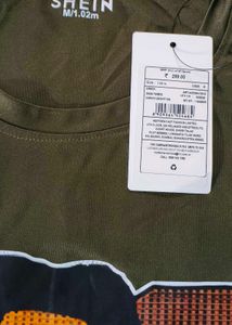 Olive Green T-Shirt with Funky Graphic Print