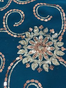 Elegant Green Sequin Saree