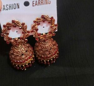 Beautiful Dark Red Jhumka