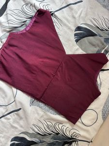 Maroon Colour Ready To Wear Saree wth Belt