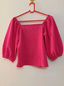 Pink Puff Sleeve Top