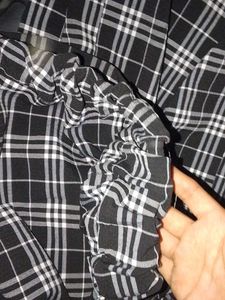 Black &amp; White Plaid Skirt