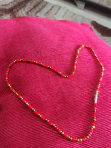 Long Chain With Orange and Gold Beats