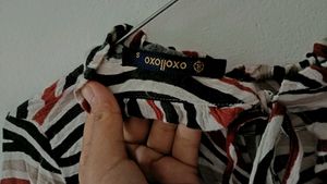 Zebra Print Ruffle Blouse