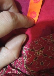 Elegant Red Cotton Blend Kurta