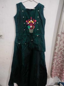 Green Embroidered Dress