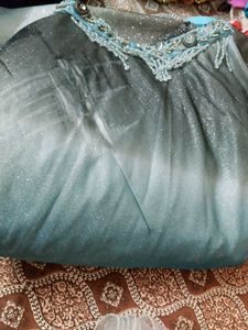 Sparkling light blue + grey lehenga