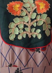 Women Embroidered Calf Length Kurta, Grey